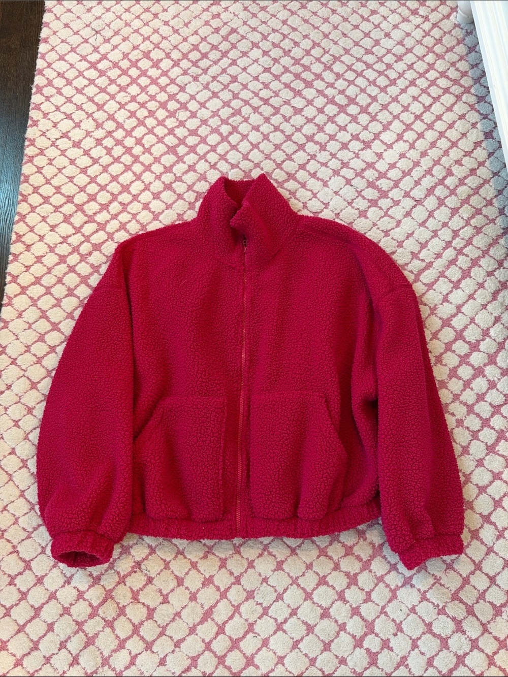 Old Navy Fuchsia Sherpa Zip-Up Jacket